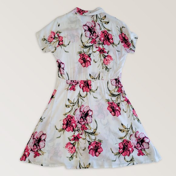 Floral Spring Sundress, Bohemian Summer Dress, Button down Dress, Size L - Picture 7 of 8